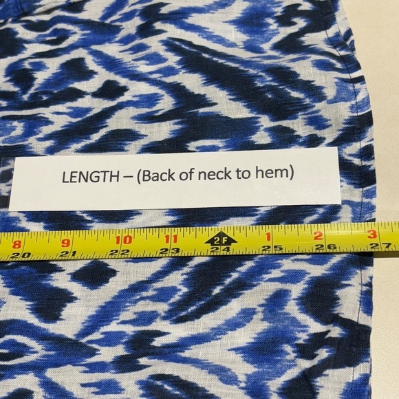 Chico's Long Sleeve Button Down Linen Tunic Shirt Sz 2 = L Breathable Coastal - Picture 7 of 7